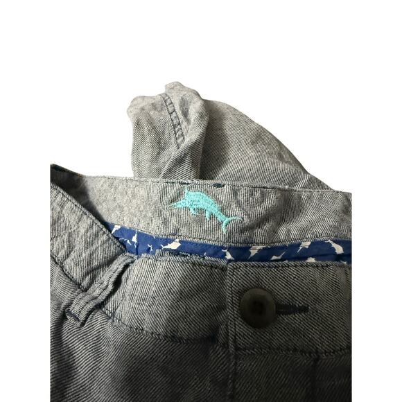 Tommy Bahama Shorts Mens 33 Navy White Striped Flat Front Lightweight Chino - Picture 4 of 5